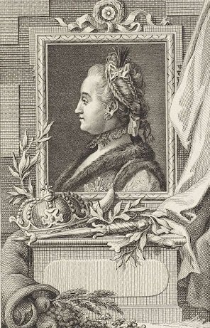 Catharina de Grote probeerde van Rusland een moderne staat te maken, gravure door Reinier Vinckeles, 1787